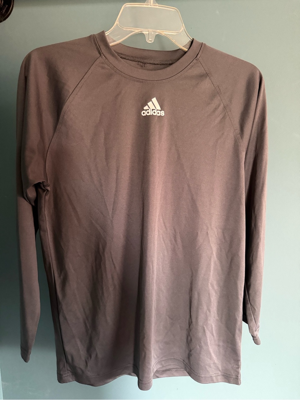 adidas Youth Long-Sleeve Crew Shirt - Gray